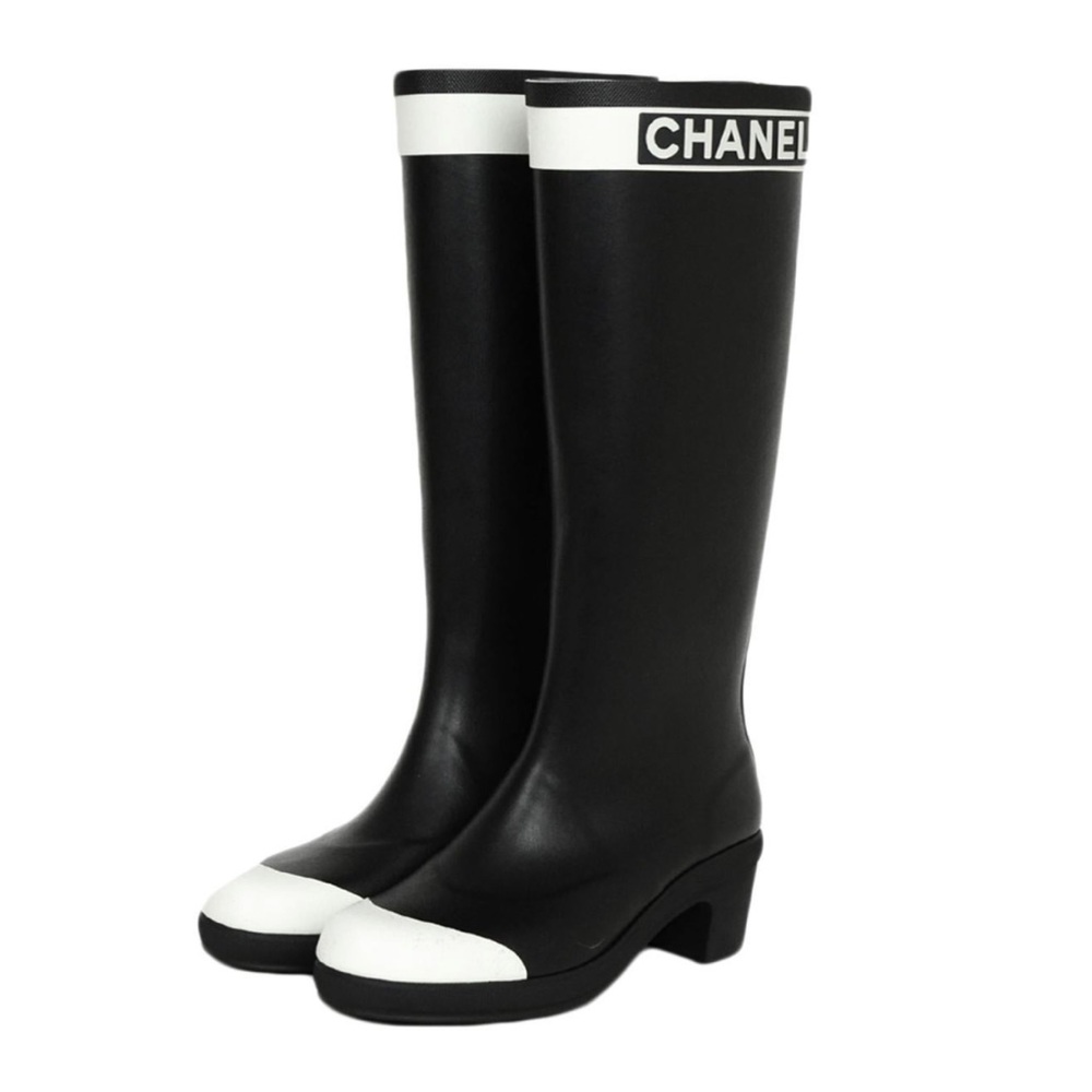 Authentic Chanel rubber rain boots (rare size 41, sold out style) - Picture 3 of 5